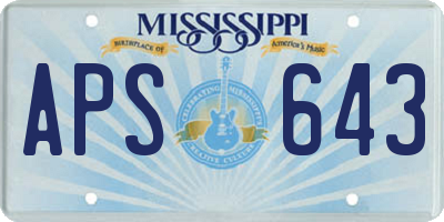 MS license plate APS643