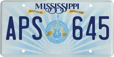 MS license plate APS645