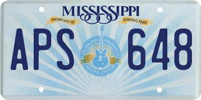 MS license plate APS648