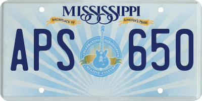 MS license plate APS650