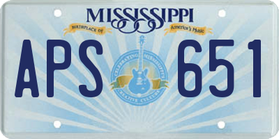 MS license plate APS651