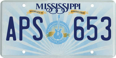 MS license plate APS653