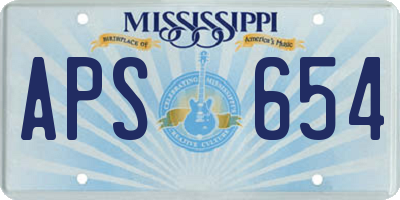 MS license plate APS654