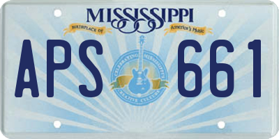 MS license plate APS661