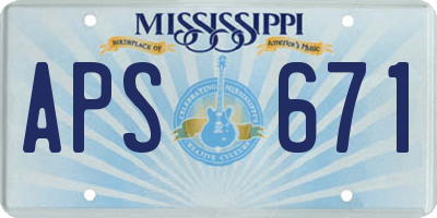 MS license plate APS671