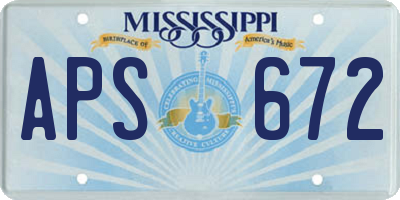 MS license plate APS672