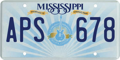 MS license plate APS678