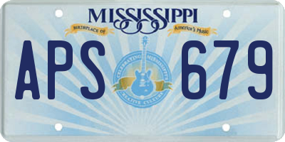 MS license plate APS679