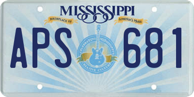 MS license plate APS681