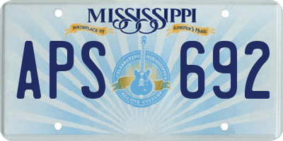 MS license plate APS692