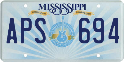 MS license plate APS694