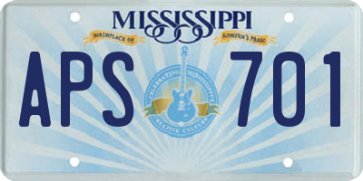 MS license plate APS701