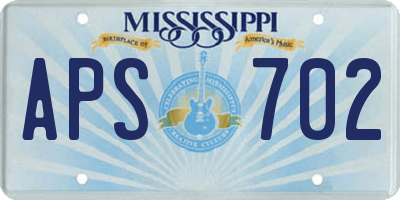 MS license plate APS702