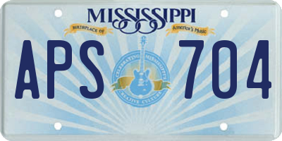 MS license plate APS704