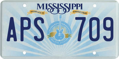 MS license plate APS709