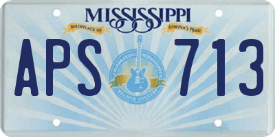 MS license plate APS713