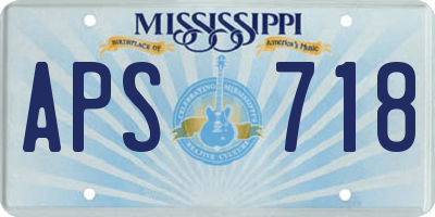 MS license plate APS718