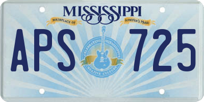MS license plate APS725