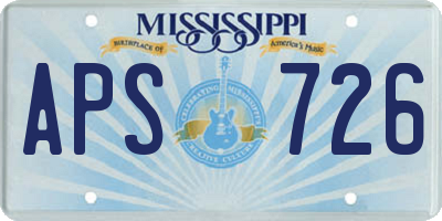 MS license plate APS726