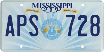 MS license plate APS728