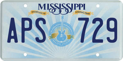 MS license plate APS729