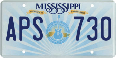 MS license plate APS730