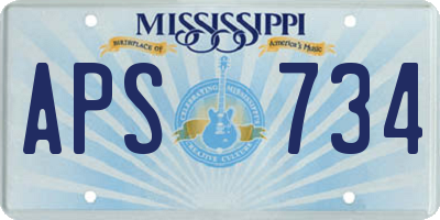 MS license plate APS734