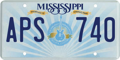 MS license plate APS740