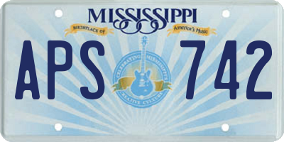 MS license plate APS742