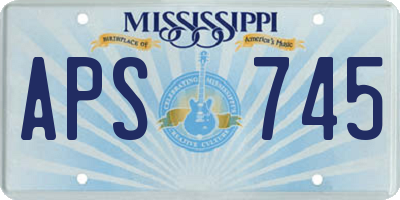 MS license plate APS745