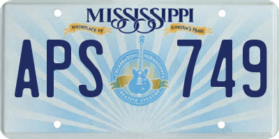 MS license plate APS749