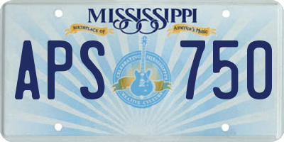 MS license plate APS750