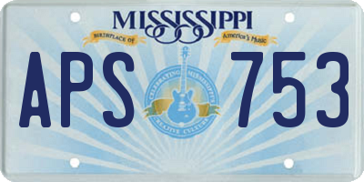 MS license plate APS753