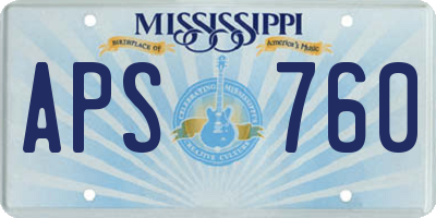 MS license plate APS760