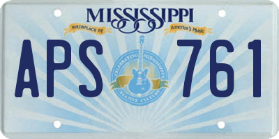 MS license plate APS761