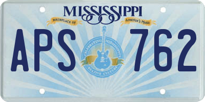 MS license plate APS762
