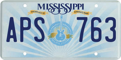 MS license plate APS763
