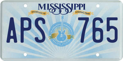 MS license plate APS765