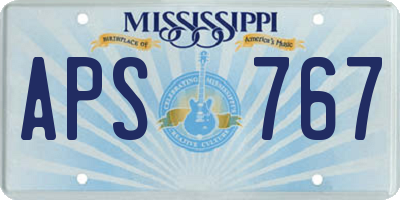MS license plate APS767