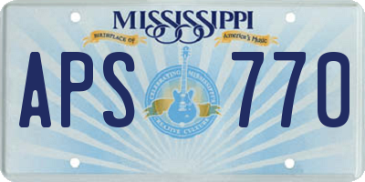 MS license plate APS770