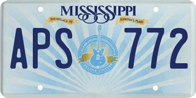 MS license plate APS772