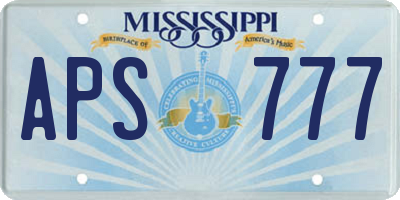 MS license plate APS777