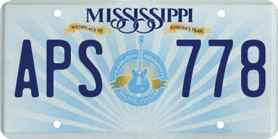 MS license plate APS778