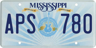 MS license plate APS780