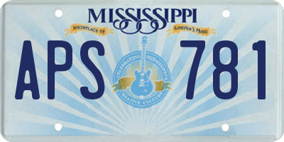 MS license plate APS781