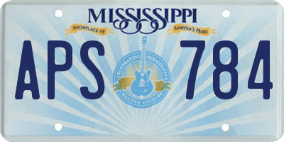 MS license plate APS784