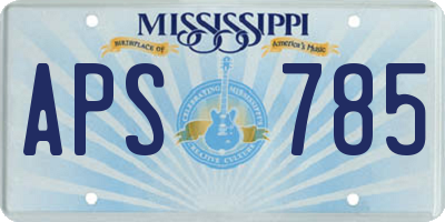 MS license plate APS785