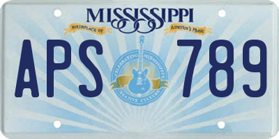 MS license plate APS789