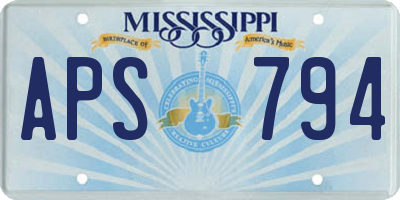 MS license plate APS794