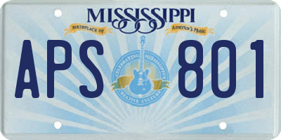MS license plate APS801